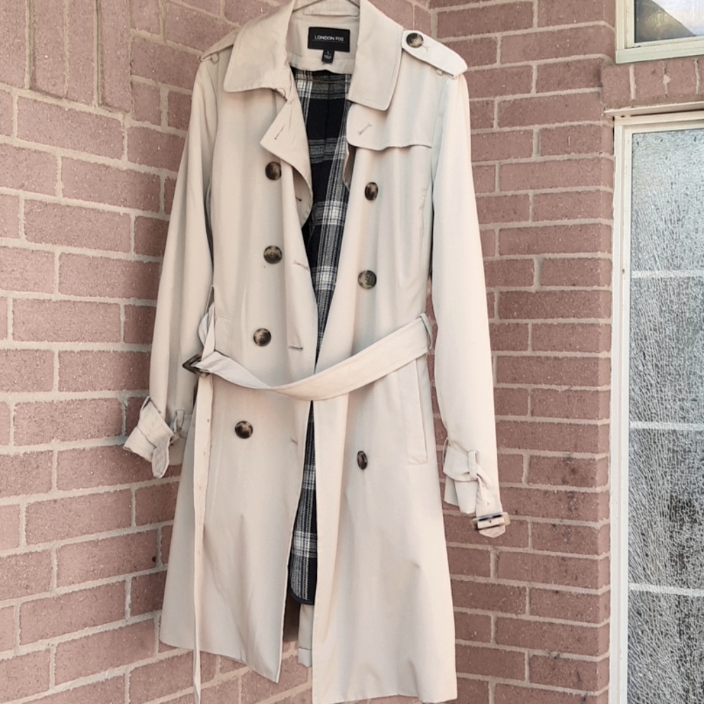 Beige trench coat
